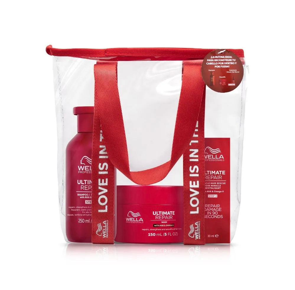 ¡MIRACLE HAIR RESC 30 ML GRATIS! Por la compra de shampoo y mascarilla. Incluye hermosa cosmetiquera Wella