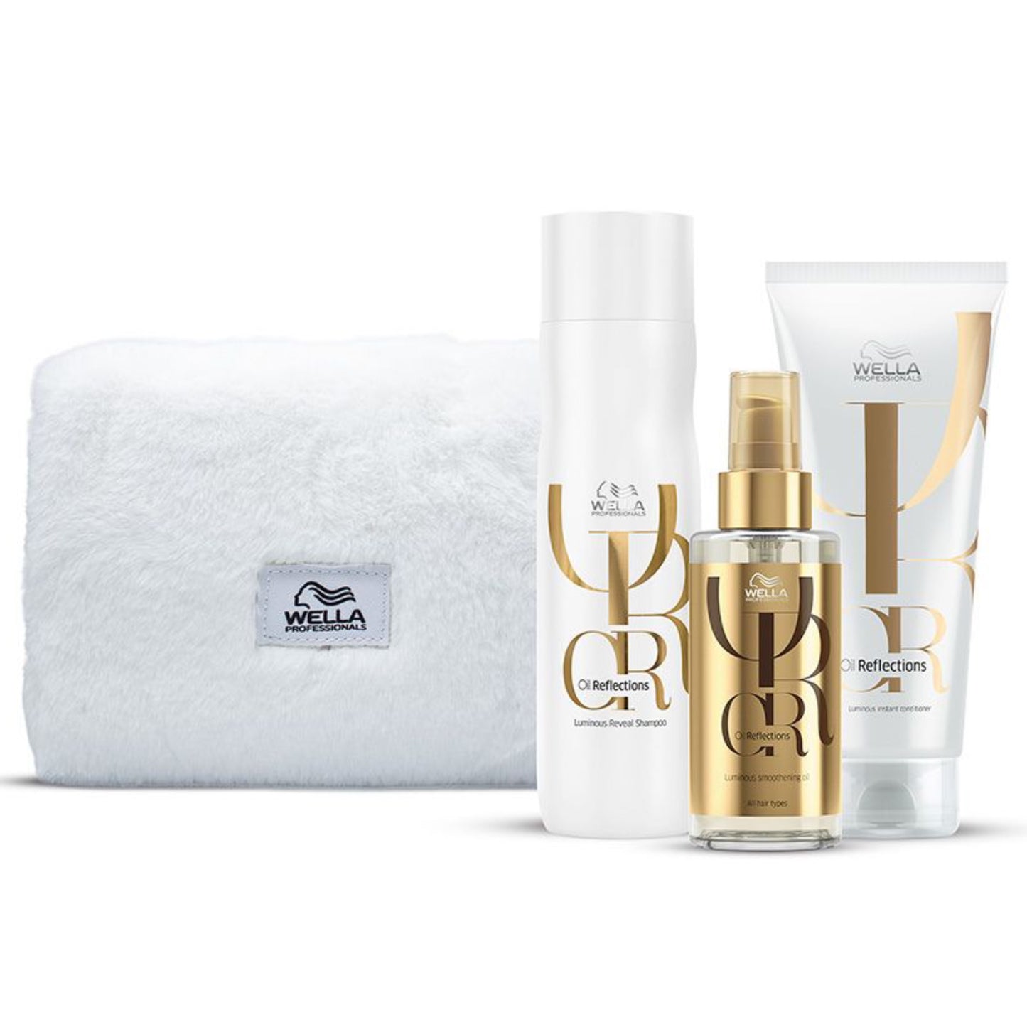 GRATIS shampoo por la compra de acondicionador y óleo. Incluye cosmetiquera